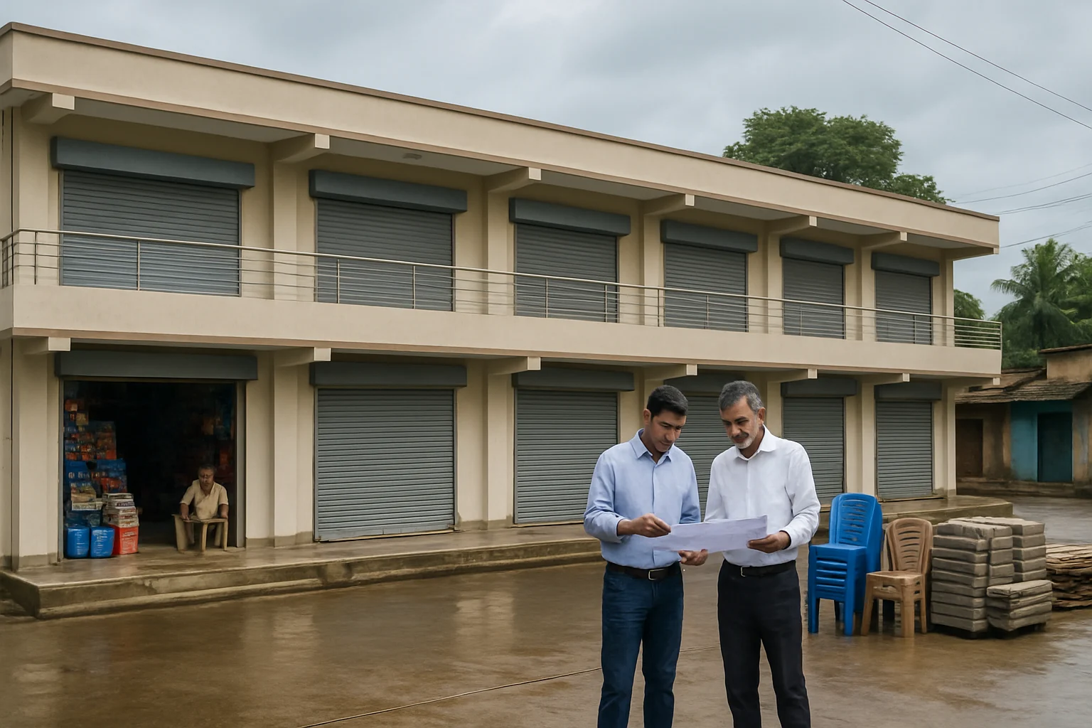 Editorial view of prepared commercial shops in Tarapur for entrepreneurs planning a Balram Complex launch